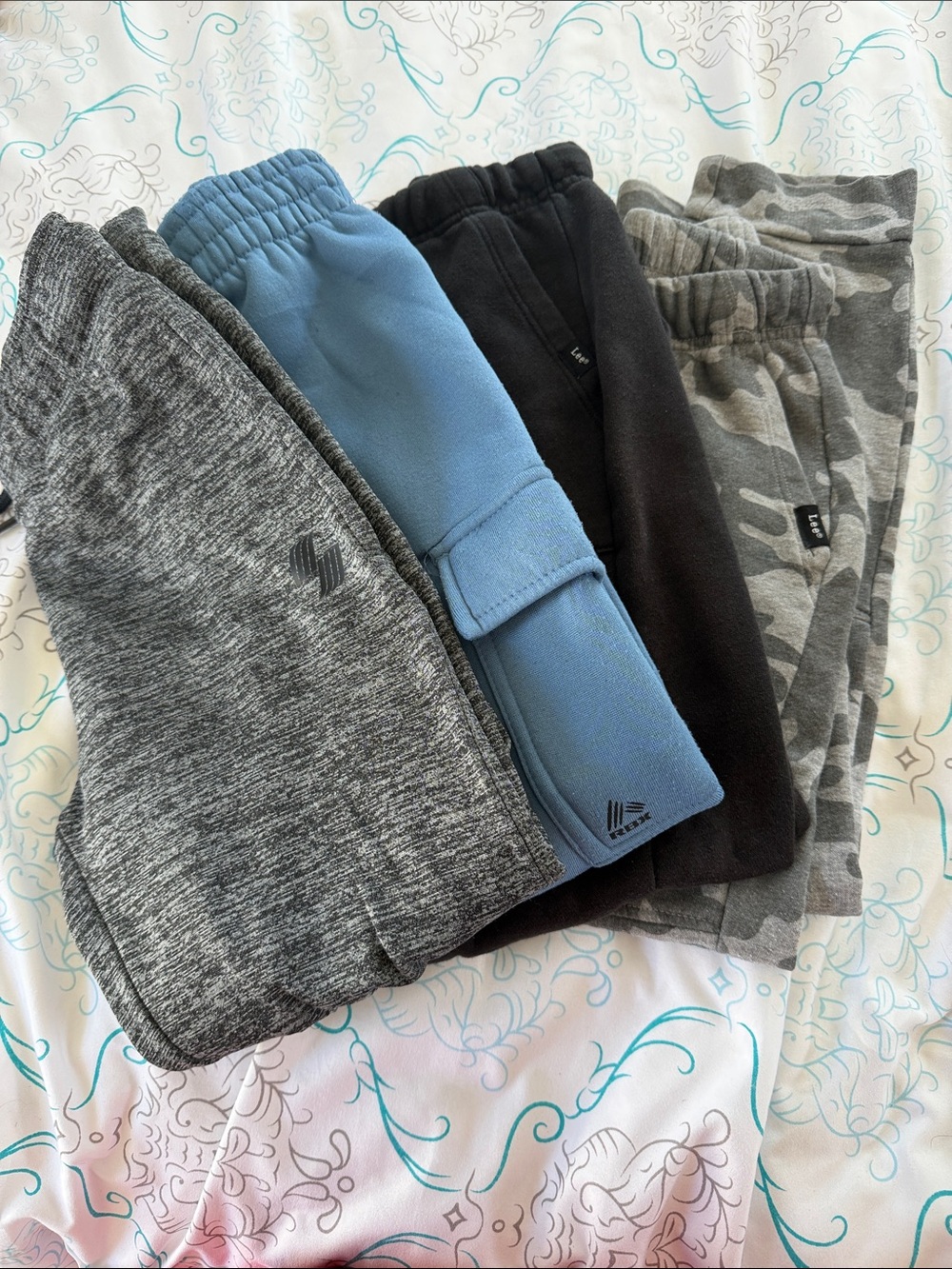 Lee Kids Joggers Pack - Heather Gray, Blue, Black, Gray Camo